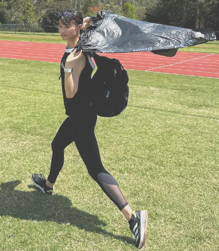 トレーニングウェアの田中佑美選手